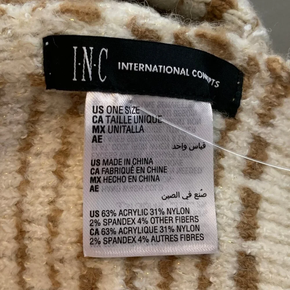 INC International Concepts Women's Tweed Knit Muffler Scarf, Beige, One Size